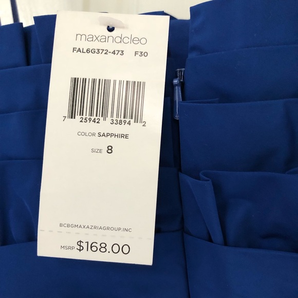 Max & Cleo Royal Blue/Black Cocktail Dress - Picture 8 of 8